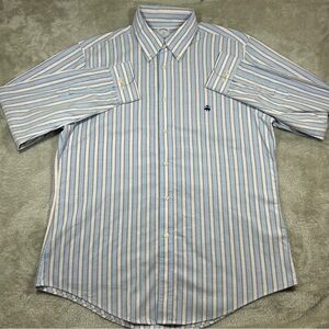 Brooks Brothers 1818 Regent Mens Long Sleeve Button Down Striped Large Cotton